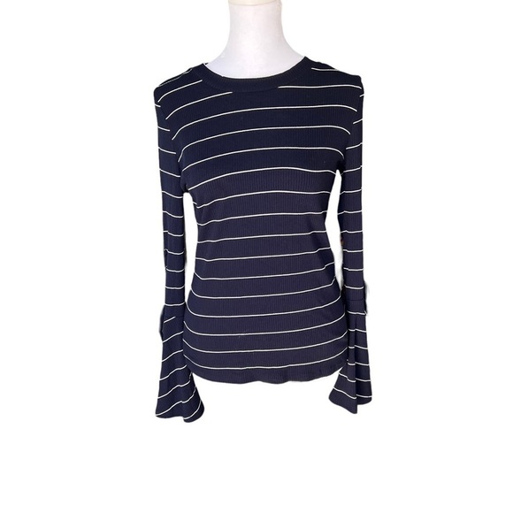 Lulus - Found My Mate Navy Blue Striped Lace-Up Top - Picture 4 of 10